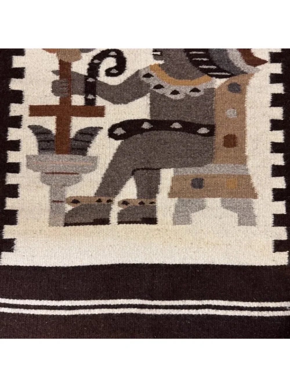 Mayan Wool Rug Wall Hanging Handwoven Yumil Kaxob Maize Corn God